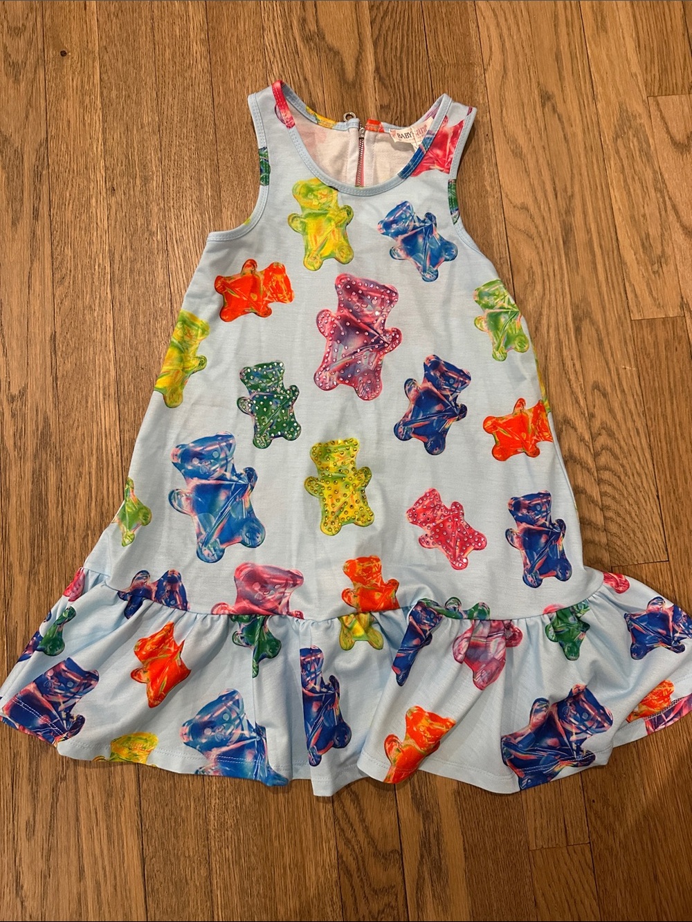 Saks Fifth Avenue Light Blue Dress with Multicolor Gummy Bear Print